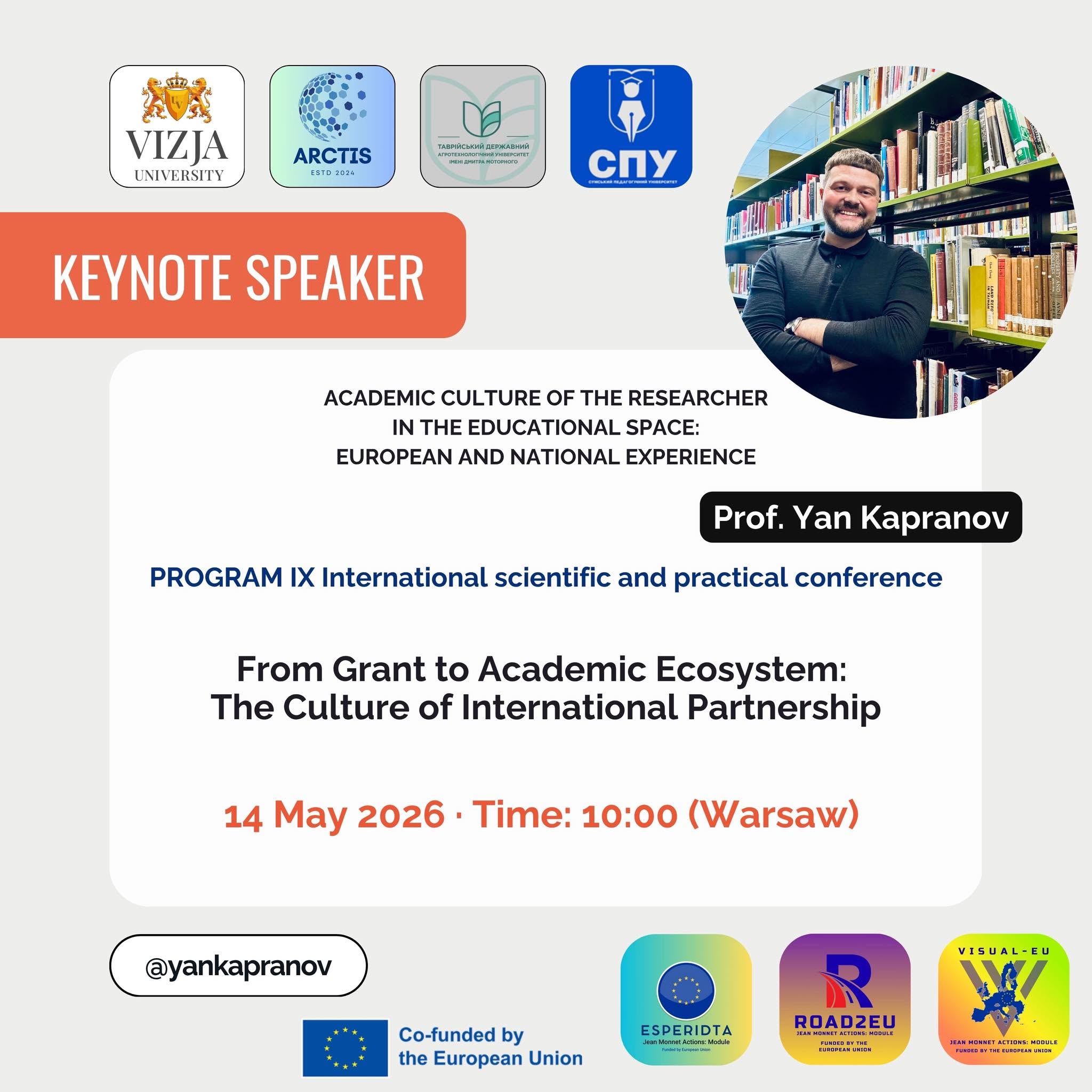 Image for Honoured to Speak Tomorrow at the Conference on Academic Culture of the Researcher 🎓✨